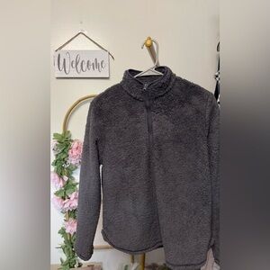 NWT - H&M - Sherpa Half Zip Sweater - Gray - Size Small